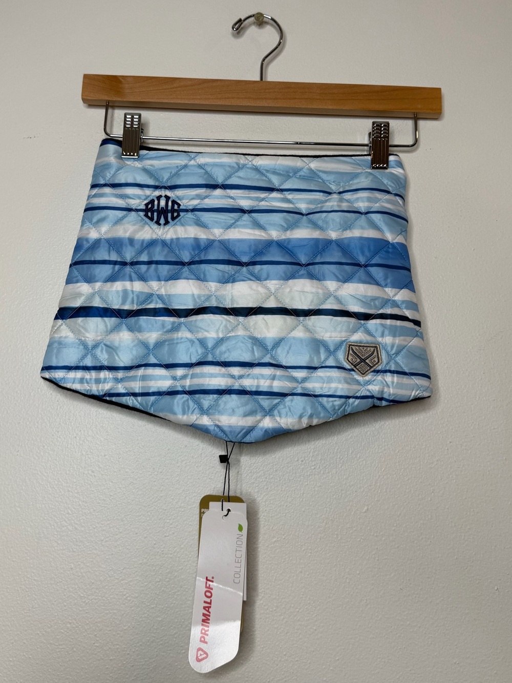 New The Powder Puff Collection The Pullover in vintage stripe cashmere navy blue